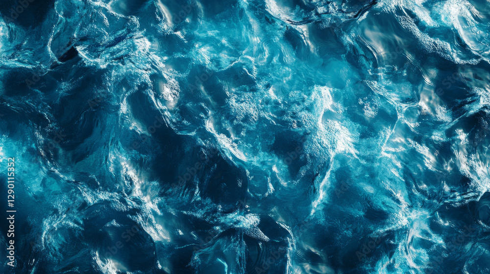 Obraz premium blue water surface with dynamic waves and reflections