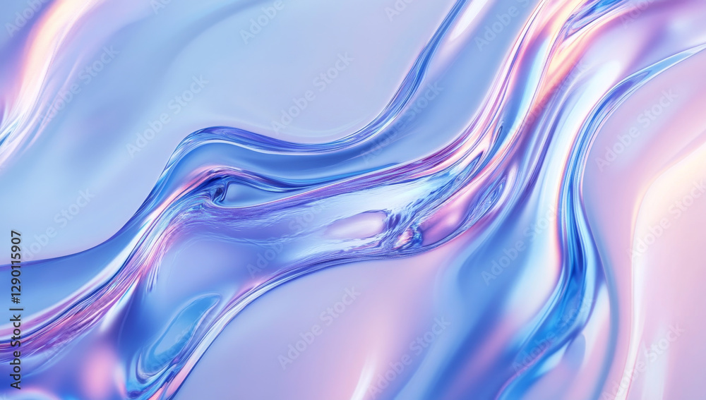 Fototapeta premium Abstract blue wavy background with smooth lines and soft colors