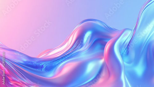 Wallpaper Mural Smooth blue and pink wavy background with glossy texture and soft lines Torontodigital.ca