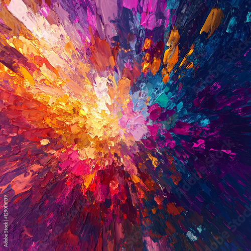 Wallpaper Mural Colorful abstract acrylics color splash Torontodigital.ca