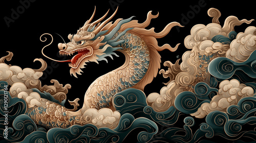 Celestial Dragon Amidst Clo...