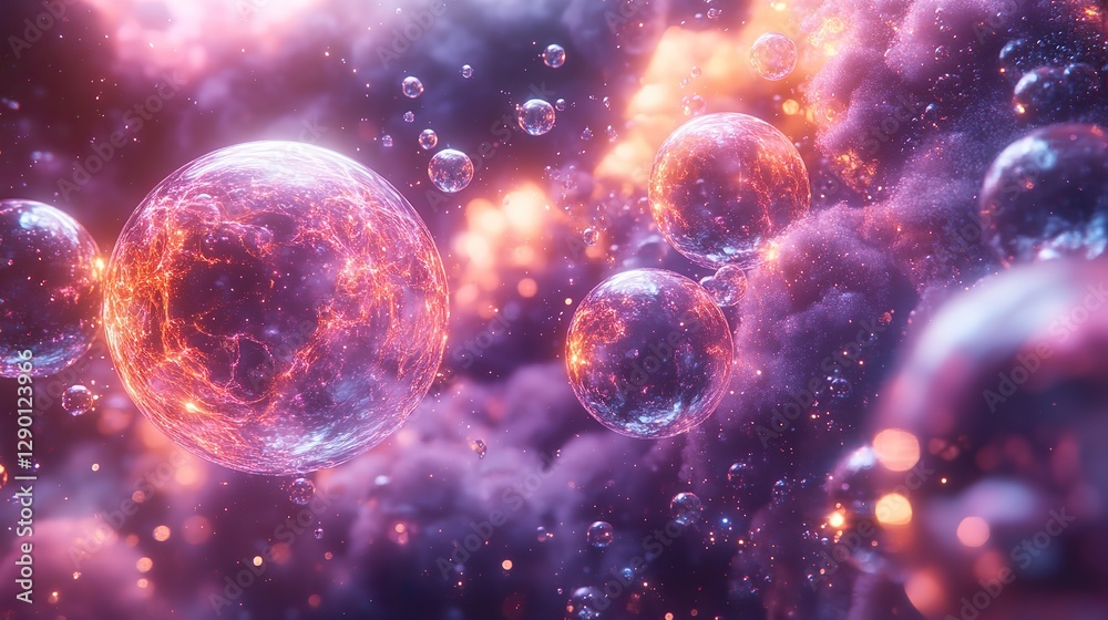 vivid spheres exploding in a dynamic cosmic scene vivid spheres exploding in a dynamic cosmic scene