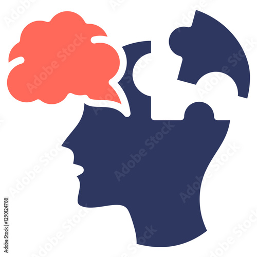 Thinking glyph color icon