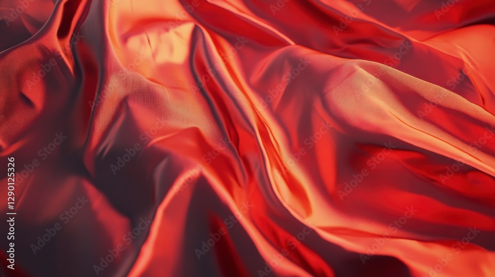 Obraz premium Elegant Red Fabric Drapery with Soft Texture and Smooth Surface