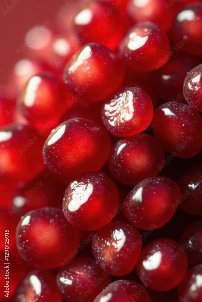 Close-up vibrant red pomegranate seeds, juicy texture, ruby, ingredient, winter fruit Close-up vibrant red pomegranate seeds, juicy texture, ruby, ingredient, winter fruit