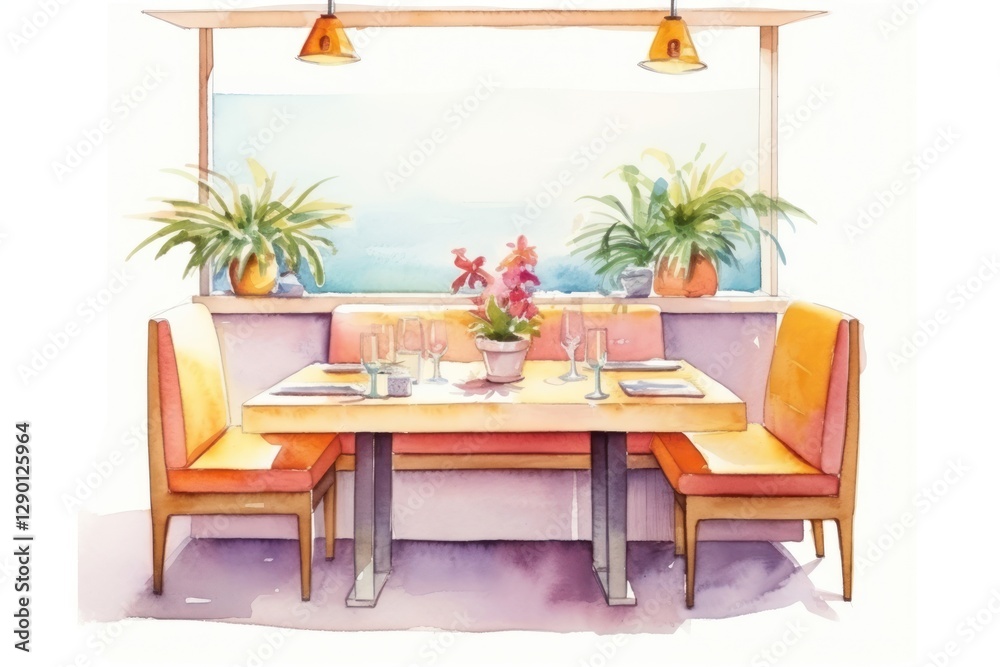 Fotografie Architecture restaurant furniture table.