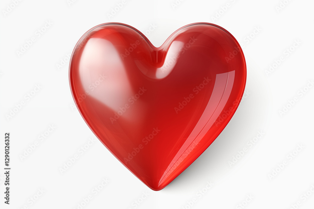 red heart 3d render icon white background generative ai red heart 3d render icon white background generative ai