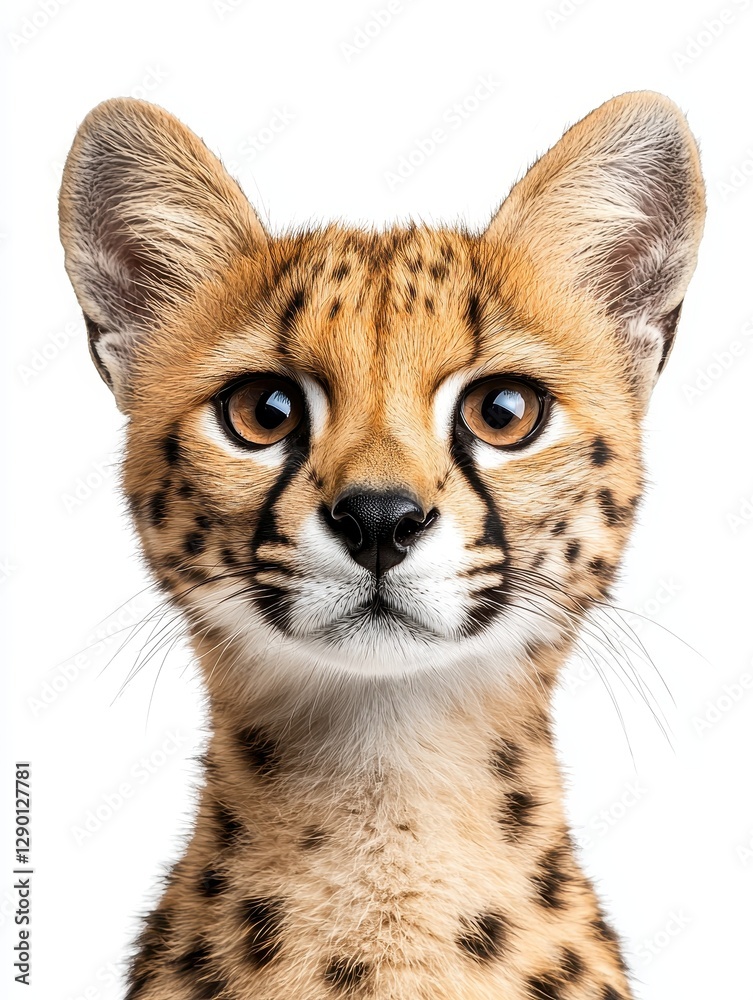 Candid portrait of a serval cat studio setting animal photography minimalist background close-up wildlife concept Candid portrait of a serval cat studio setting animal photography minimalist background close-up wildlife concept