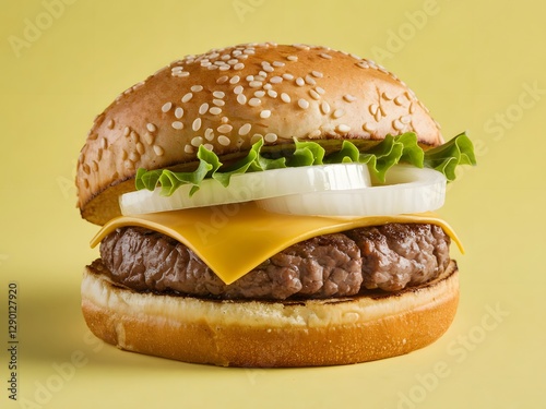 hamburger on a yellow background