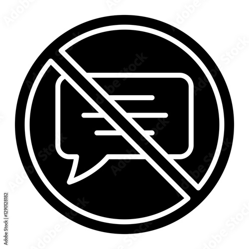 Illustration of No Chatting Sign Glyph Icon