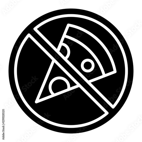 Illustration of No Food Sign Glyph Icon