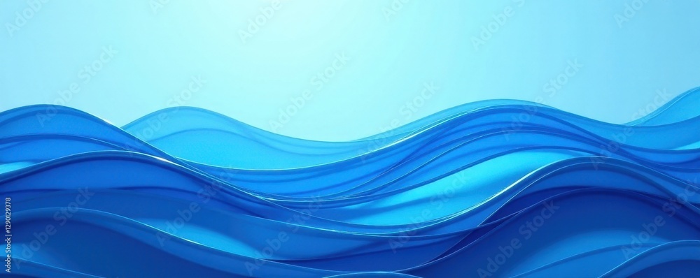 Fototapeta premium Abstract blue ocean wave layers, vector background , blue, color, flow