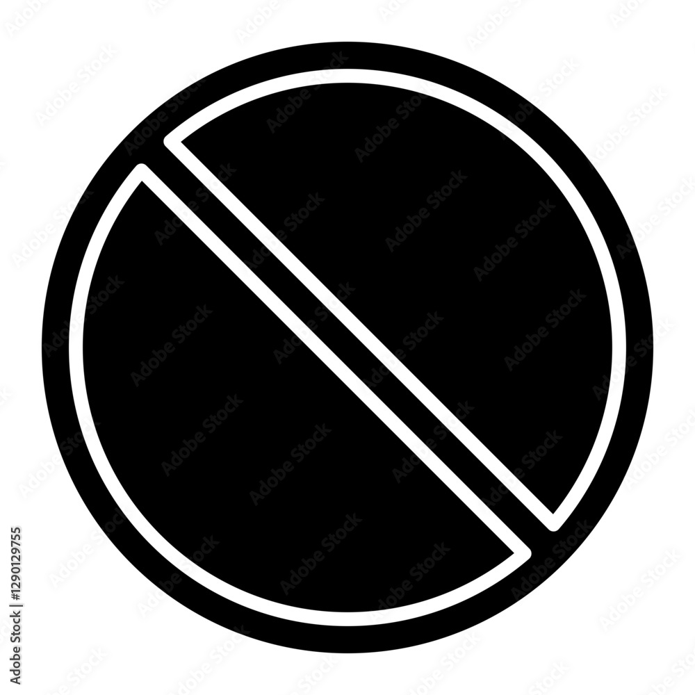 Illustration of Prohibition Sign Glyph Icon Illustration of Prohibition Sign Glyph Icon