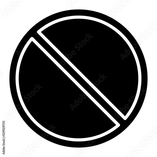 Illustration of Prohibition Sign Glyph Icon