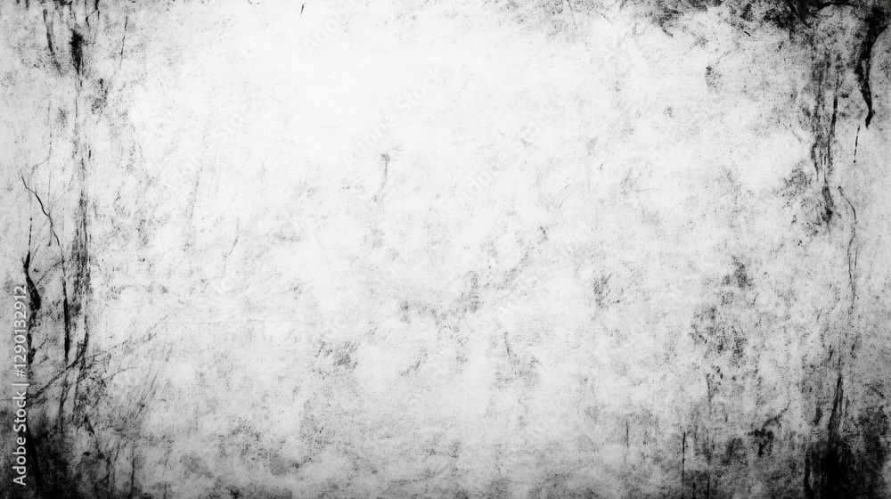 Fototapeta premium Abstract grayscale texture with dark grunge accents on a white background