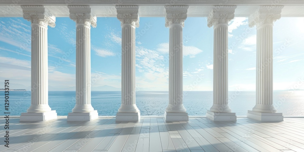 Fototapeta premium Columns overlooking the sea
