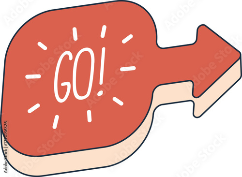  vector illustrationGo motivated dynamic arrow