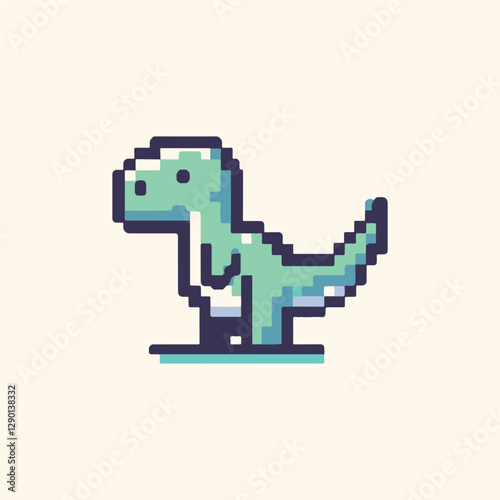 Dinosaur pixel logo