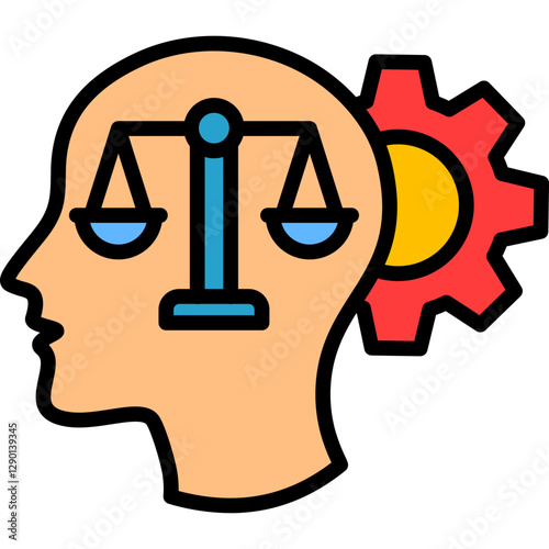 Rational Thinking lineal color icon