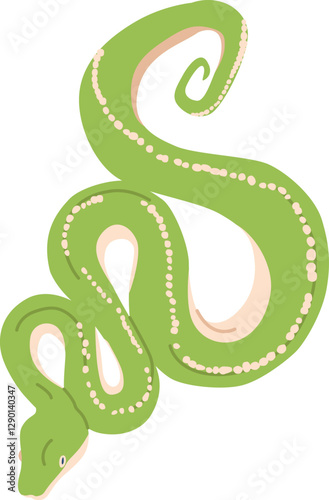 Cartoon terrarium snake vector illustration
