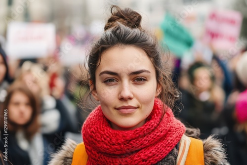 Wallpaper Mural Close-up of female activist at women's rights demonstration Torontodigital.ca