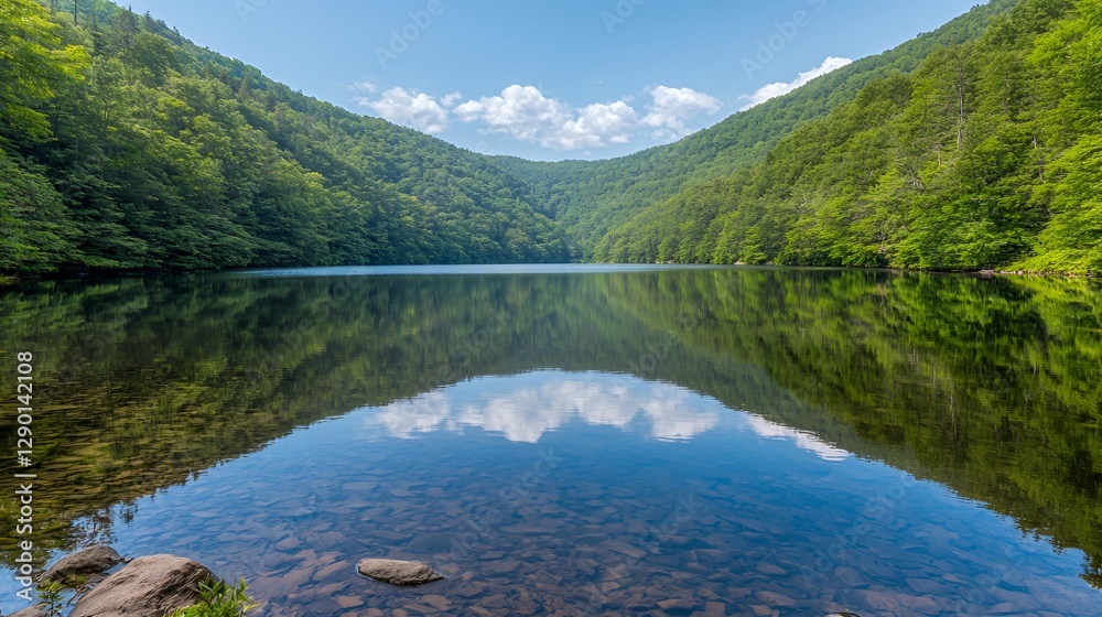 Fototapeta premium Serene Mountain Lake Reflection
