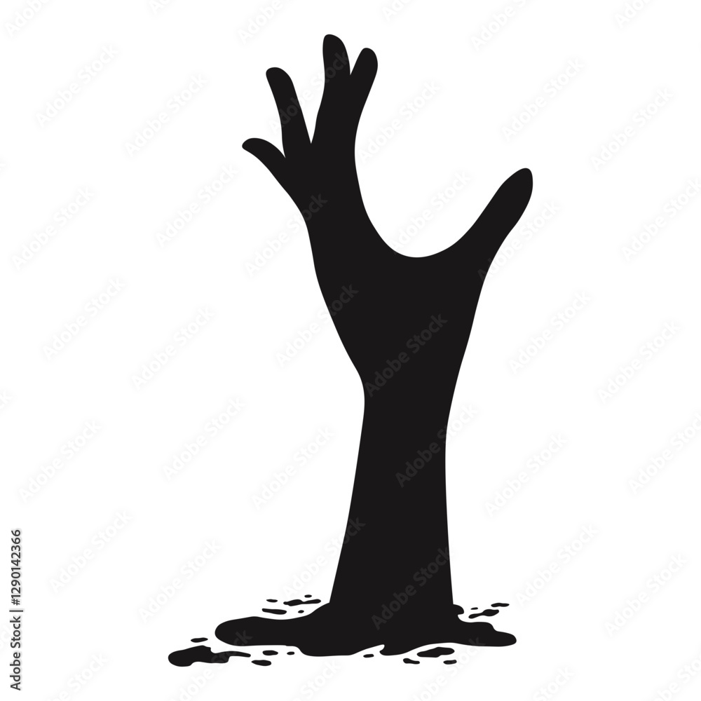 Halloween Zombie Hand Illustration. Isolated on White Background. Halloween Zombie Hand Illustration. Isolated on White Background.