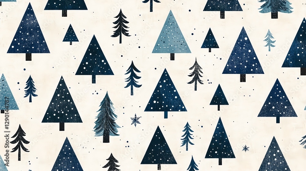 Obraz premium Seamless Top View Illustration of Minimal Mountains and Trees