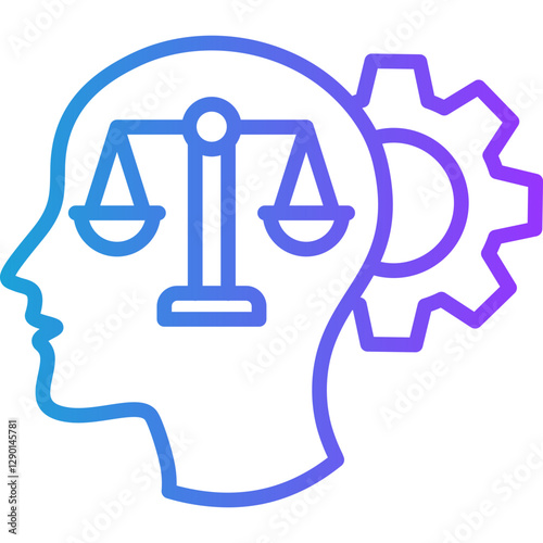 Rational Thinking line gradient icon