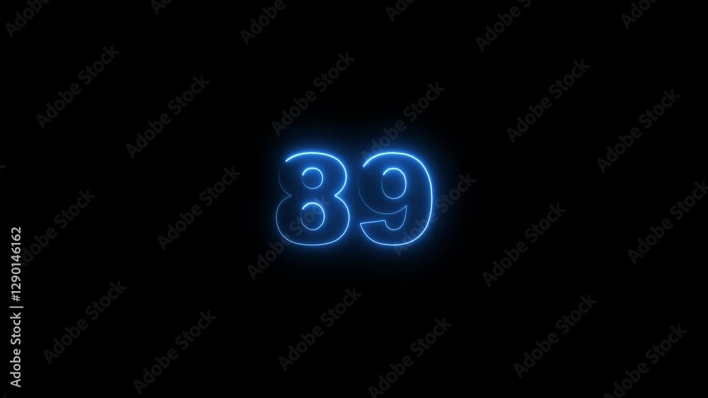 neon glowing text 89 number countdown icon on black background 4k animation. Neon number 89 with alpha channel, Energy red neon 89 number. neon glowing text 89 number countdown icon on black background 4k animation. Neon number 89 with alpha channel, Energy red neon 89 number.