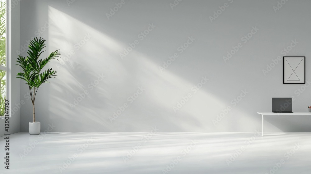 Bright Minimalist Workspace Backdrop for Virtual Meetings, Inviting Atmosphere with Sunlight and Creative Design Elements Bright Minimalist Workspace Backdrop for Virtual Meetings, Inviting Atmosphere with Sunlight and Creative Design Elements