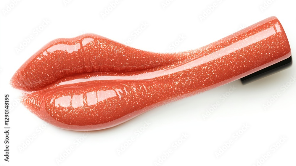 Naklejka premium High-Quality Red Lip Gloss Smudge Isolated on White Background