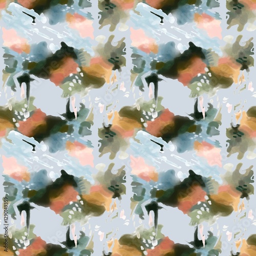 Seamless abstract Colorful Paint Splash Brush Pattern fit for fabric, stationery or home decor
