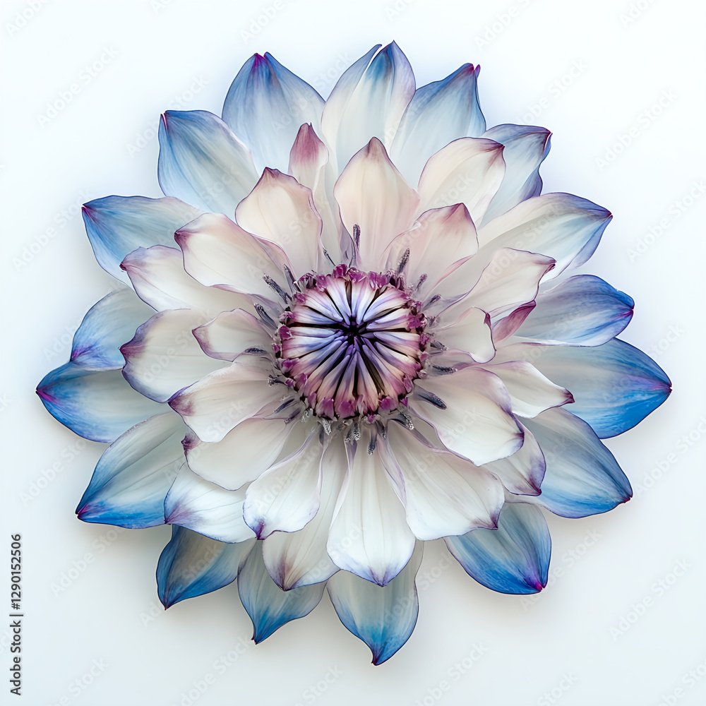 Fototapeta premium Elegant Blue and White Pincushion Flower