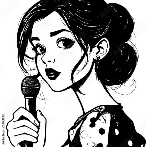Woman vintage singing 
