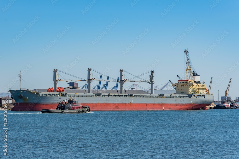 Tugboats Near an Ocean Going Vessel, Port of Baltimore Maryland Tugboats Near an Ocean Going Vessel, Port of Baltimore Maryland