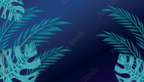 tropical leaves background in different patterns