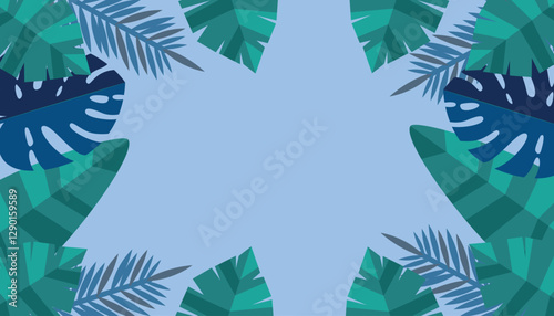 tropical leaves background in different patterns