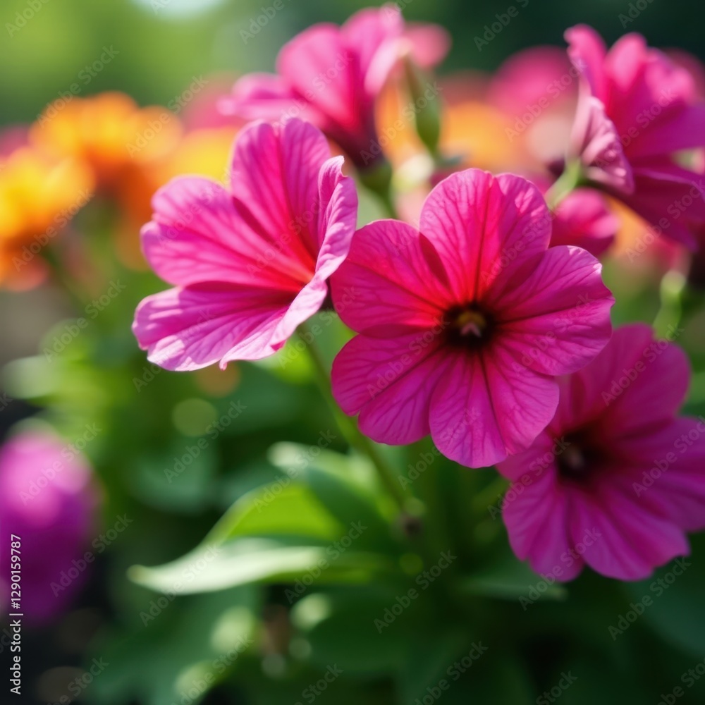 Vibrant lobelia flowers burst in a summer flowerbed , texture, bright, vibrant Vibrant lobelia flowers burst in a summer flowerbed , texture, bright, vibrant