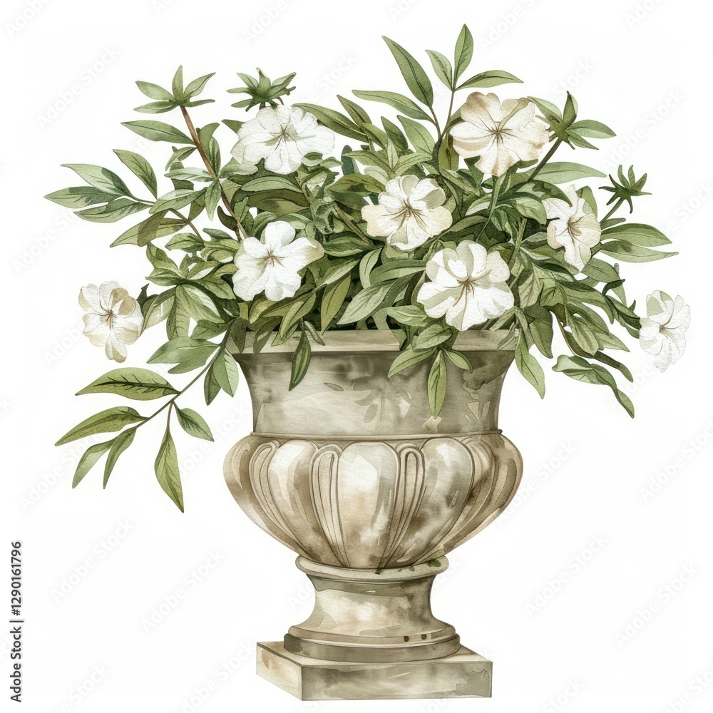 Obraz premium Elegant floral vase illustration