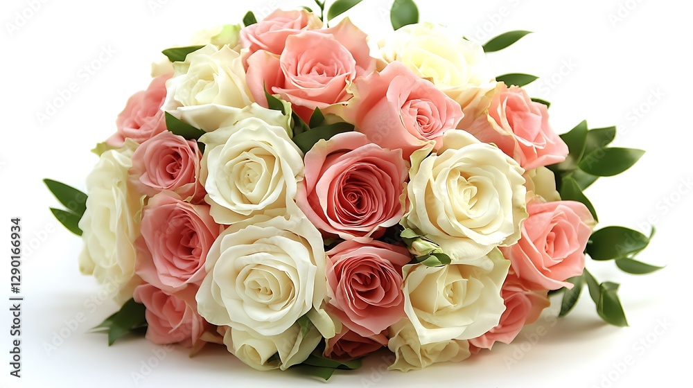 Elegant bridal bouquet of roses on white background Elegant bridal bouquet of roses on white background