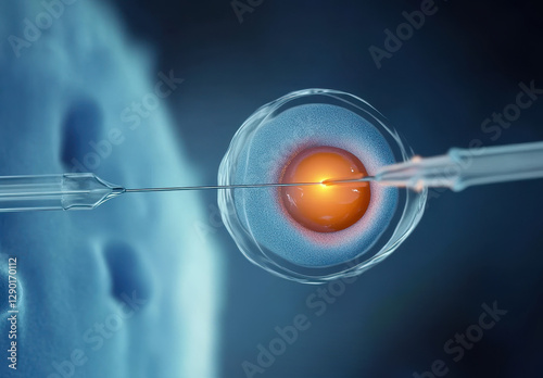 Obraz na płótnie Intricate Fertilization Process Under Microscope w salonie