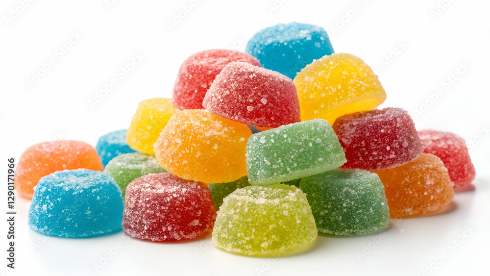 Colorful jelly candies isolated on a white background. Colorful jelly candies isolated on a white background.
