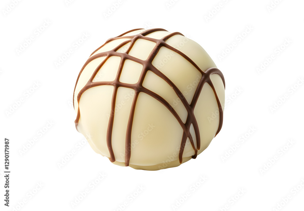 Fototapeta premium White round chocolate isolated on transparent white background, clipping path, pen tool.