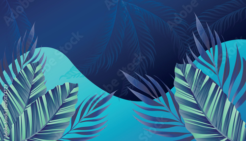 tropical leaves background in different patterns