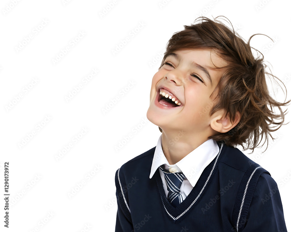 A cheerful child , laughing with an open mouth, captured in a portrait on a transparent background A cheerful child , laughing with an open mouth, captured in a portrait on a transparent background