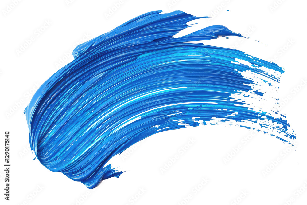 Blue Paint Stroke On White. Abstract Art, Creative Wallpaper.