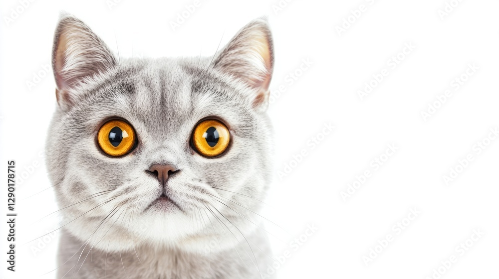 Silver tabby British shorthair cat gazes intently, capturing pure feline elegance and focus.
Silver tabby British shorthair cat gazes intently, capturing pure feline elegance and focus.
