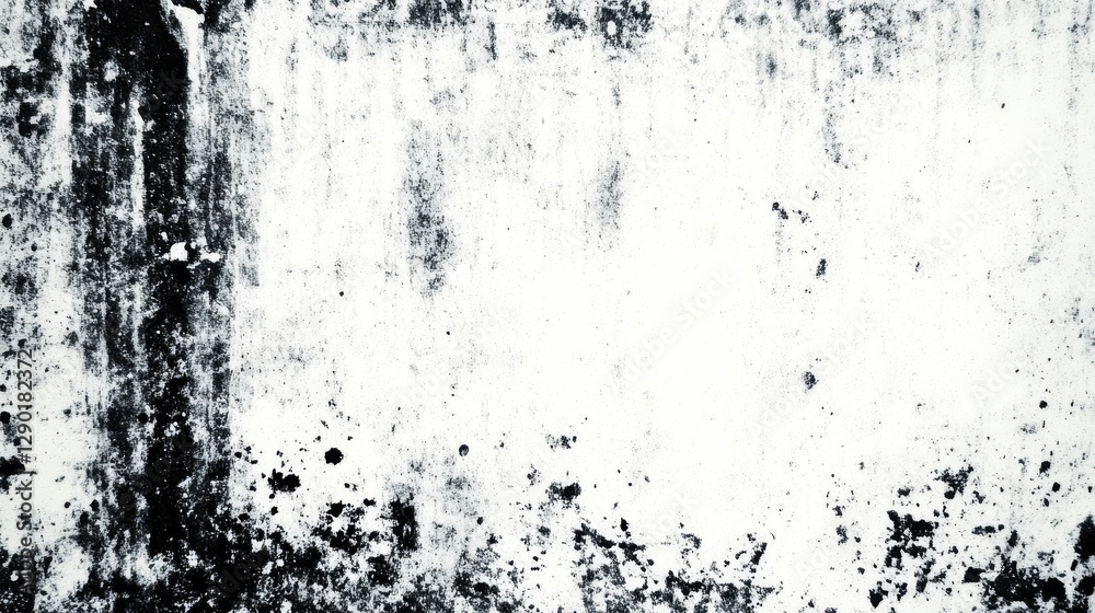 Black and white grunge texture splattered on distressed wall background Black and white grunge texture splattered on distressed wall background