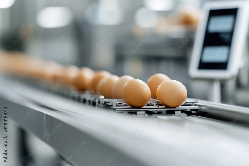Modern egg production line ensuring efficient processing and quality control in food manufacturing industry. Automated technology enhances productivity.